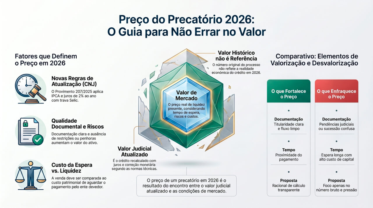 Preco do precatorio 2026 com análise de fatores antes da venda