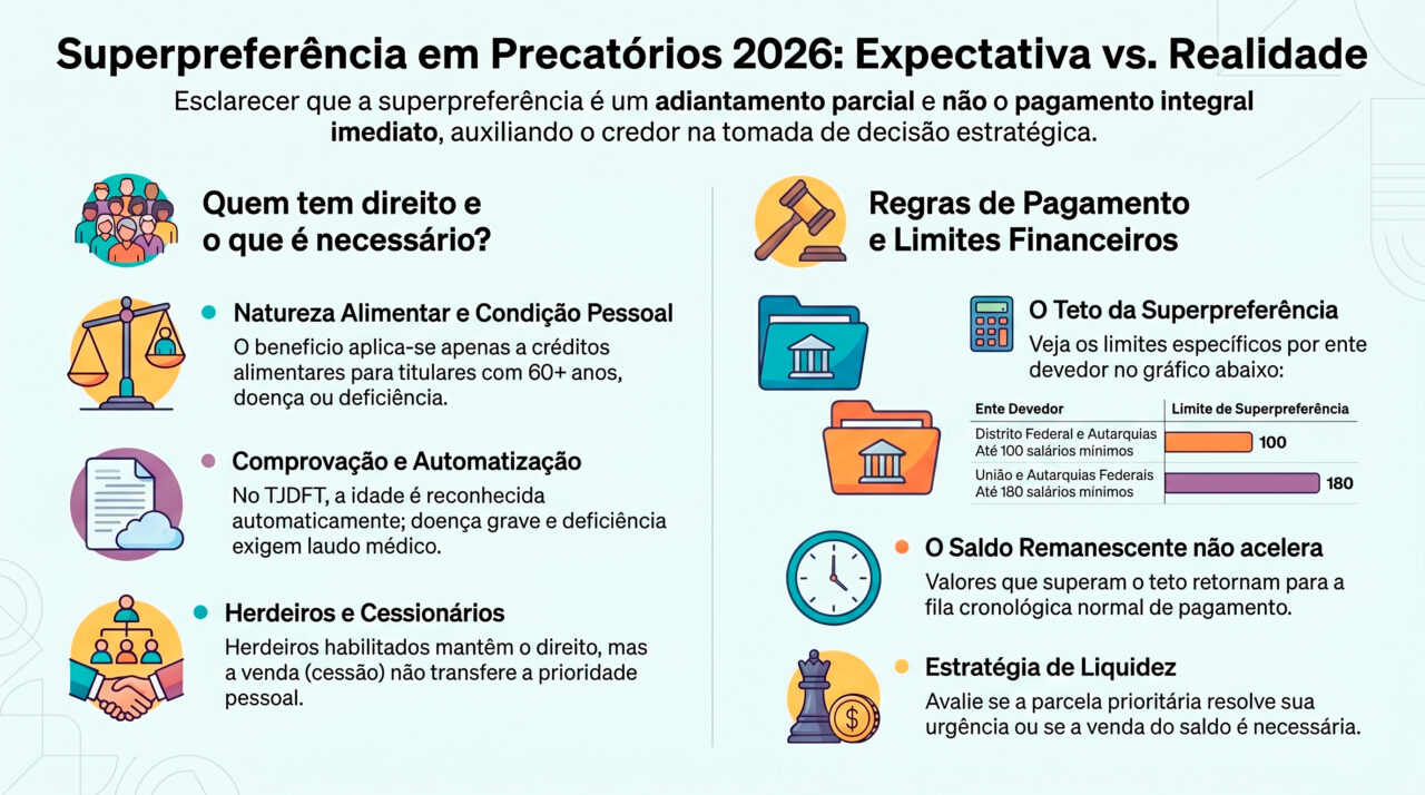 Superpreferencia precatorios 2026 com prioridade e limite para recebimento judicial