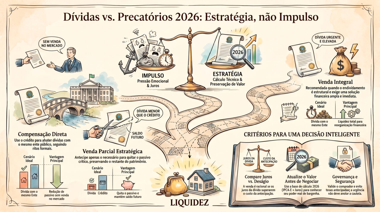 Usar precatorio para quitar dividas 2026 com análise de liquidez e segurança