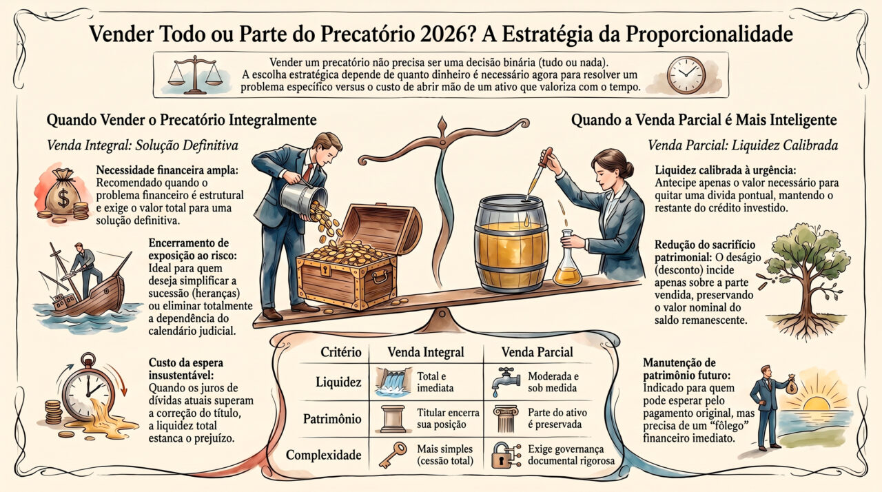 Vender todo ou parte do precatorio 2026 com análise de liquidez e segurança