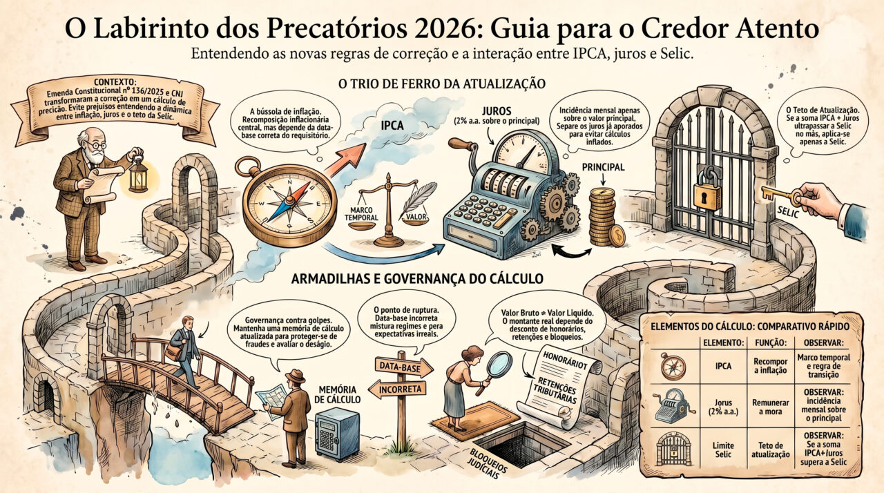 Correcao precatorio 2026 com análise de IPCA juros e Selic