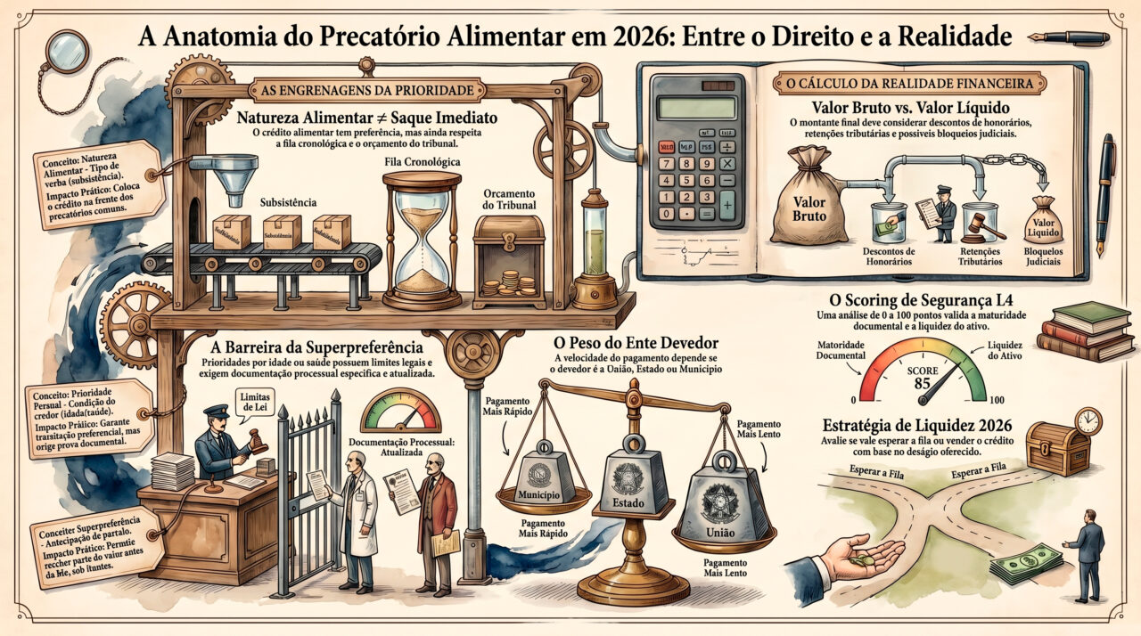 Precatorio alimentar 2026 com análise de prioridade e recebimento