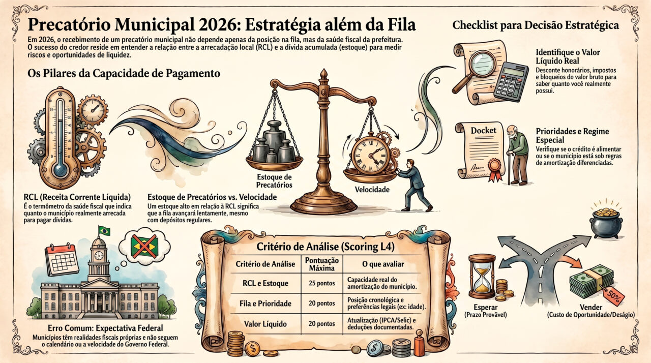 Precatorio municipal 2026 com análise de RCL estoque e prazo de pagamento