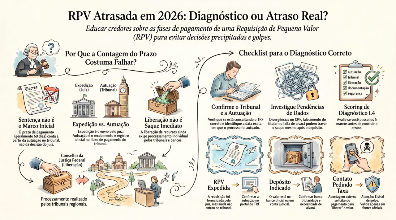 RPV atrasada 2026 com análise sobre o que fazer para receber com segurança
